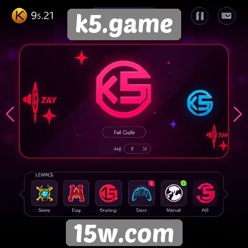 Interface do usuário do K5.game é intuitiva e moderna